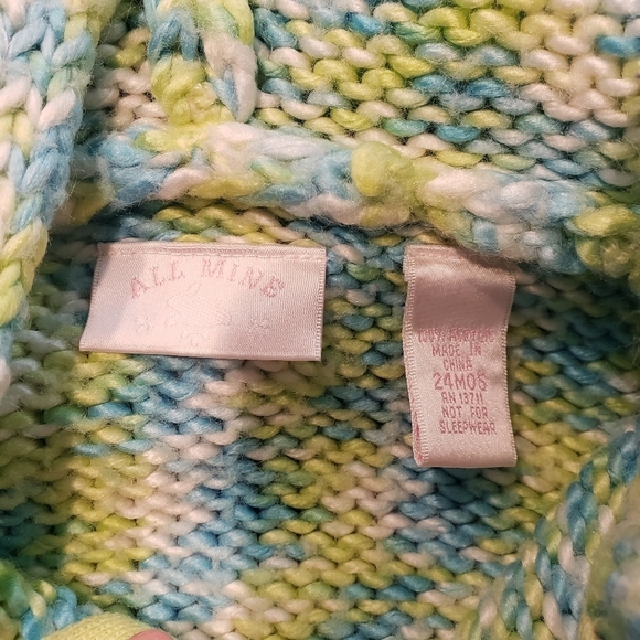 All Mine Green Blue White Hooded Jacket Full Zip - Picture 5 of 5